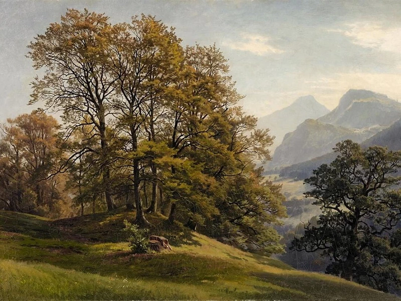 1823-Gottlieb Daniel Paul Weber - Paesaggio boscoso